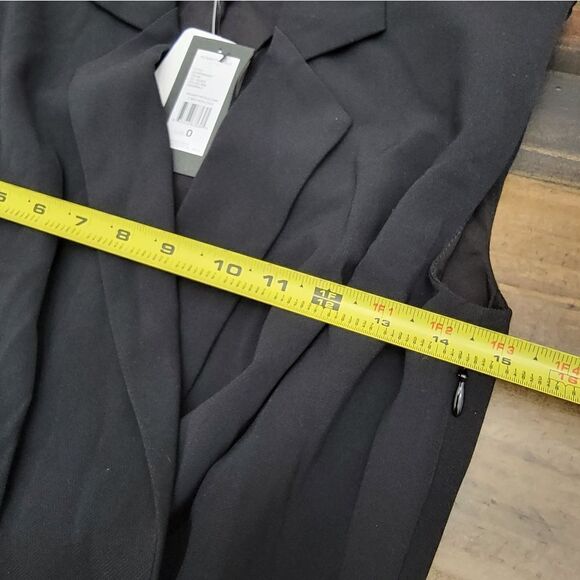 NWT Kenneth Cole Career Black Dress Asymmetrical Side Zipper Side Knot - Size 0 - Picture 6 of 9